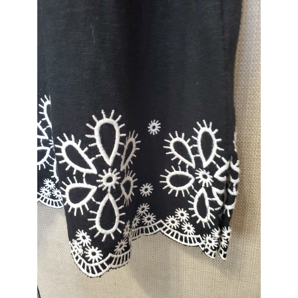 Talbots Plus Petite Cotton/Modal Embroidered Scalloped Trim Tunic Size 2XP - Picture 3 of 6